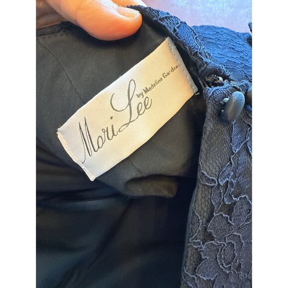 Mori Lee by Madeline Gardner Navy Lace Cocktail Dress US 8 💙 Elegant - Picture 9 of 10